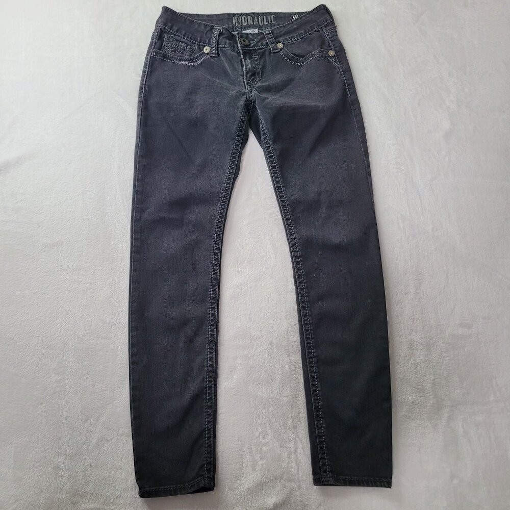 Hydraulic Bailey Women's Natural Fade Super Skinny Black Jeans Size 7/8